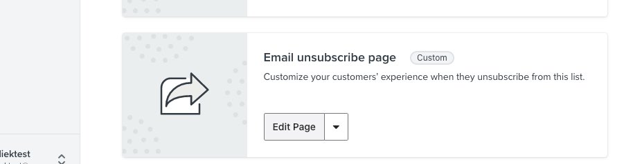 edit page button selected on the email unsubscribe page tile of the consent pages navigation menu