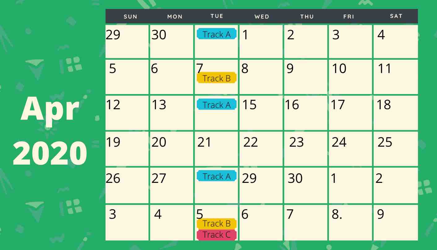 Calendar view of the second month on a bi-weekly sending schedule
