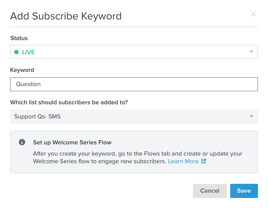 Modal to create a new subscribe keyword