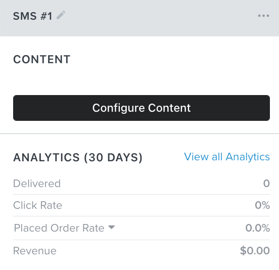 Sidebar for a new SMS message in a flow