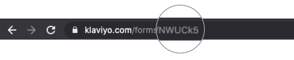 The unique form id of a form circled within the page URL.