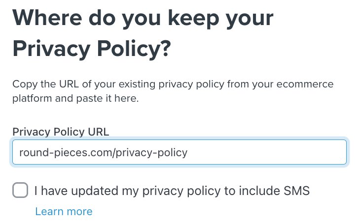 Step to add a link to your privacy policy