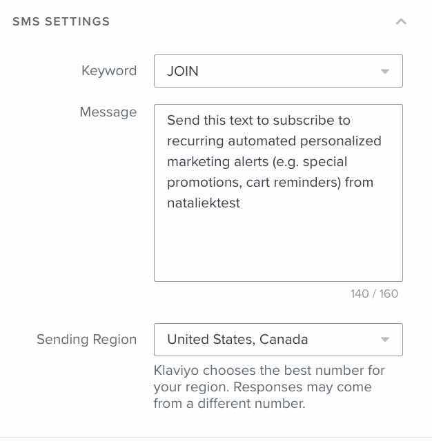 In the button settings menu you can select a phone number to use under sending region.