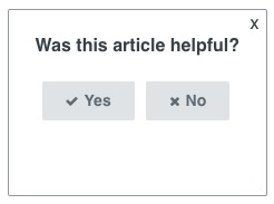 Feedback modal asking if the article was helpful.