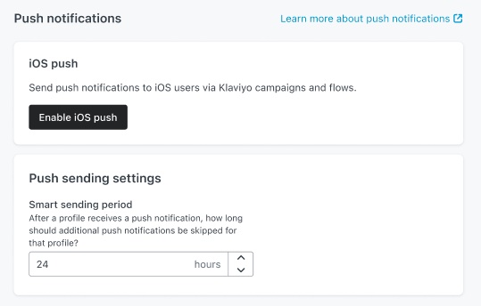 Push settings page when the iOS isn't set up