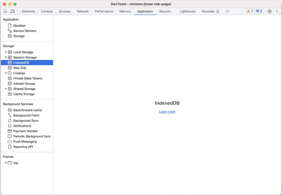 Indexed DB in Chrome console