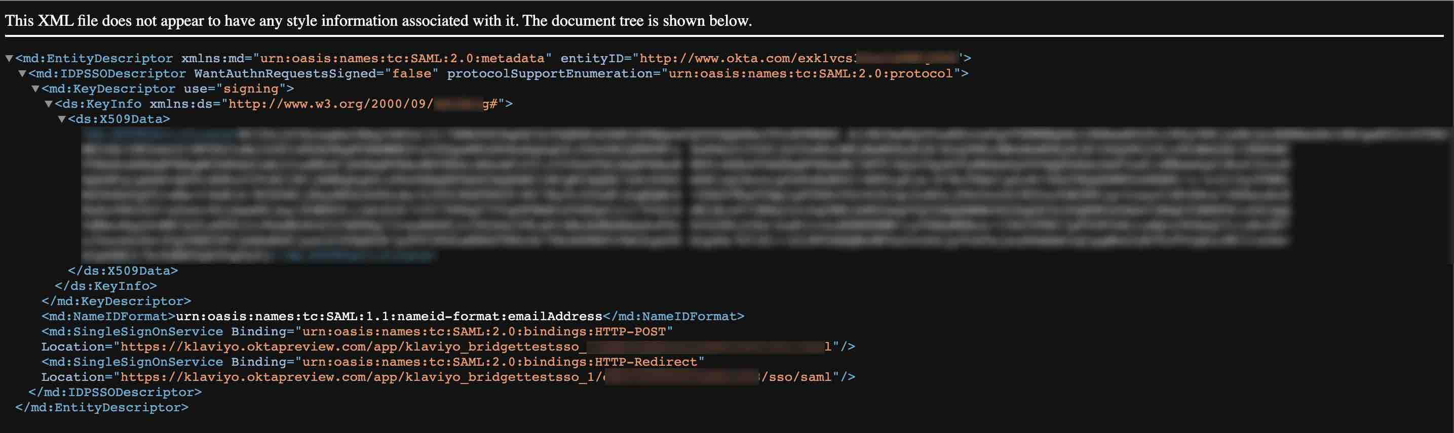 Beispiel für die XML-Metadatenseite