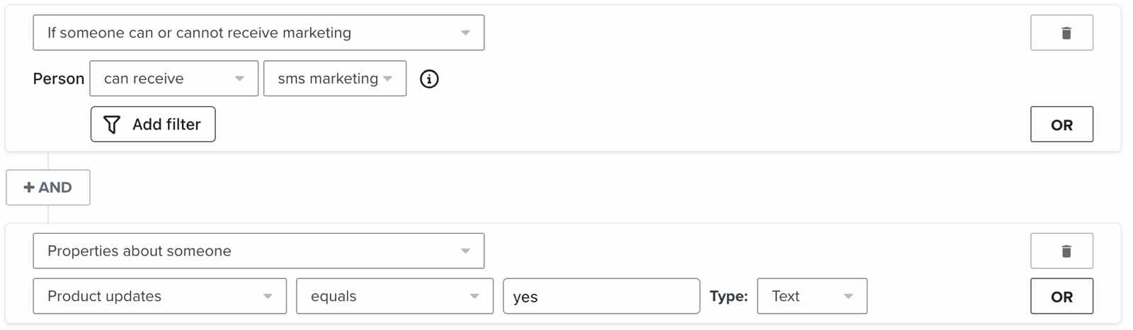 A segment of profiles that have a certain profile property