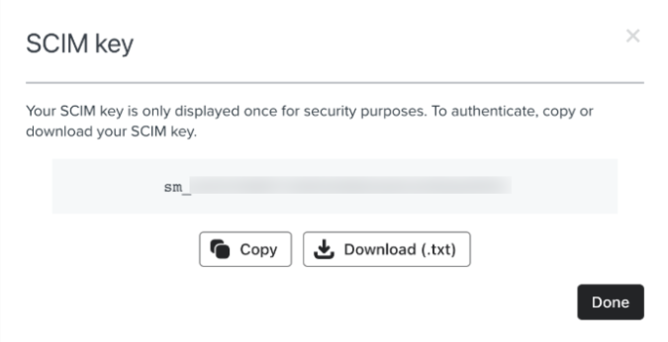 Example of an access key