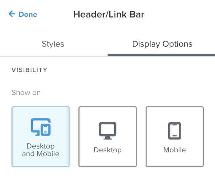 The desktop/mobile/both toggle in the Klaviyo template editor