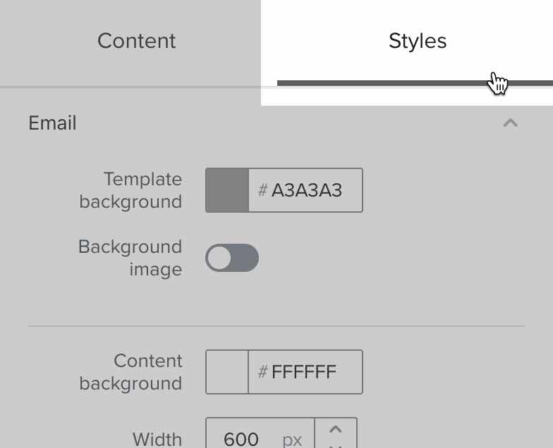 The styles tab