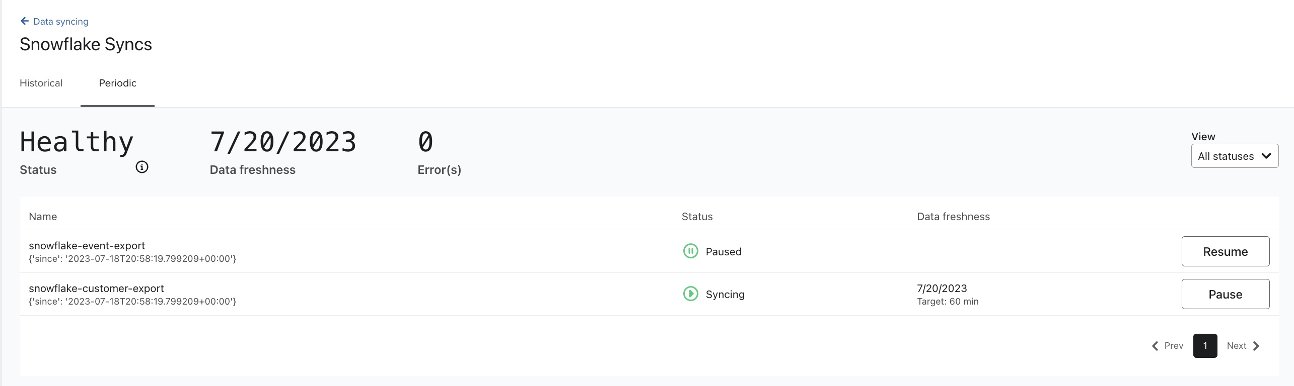 Sync interface after connecting warehouse