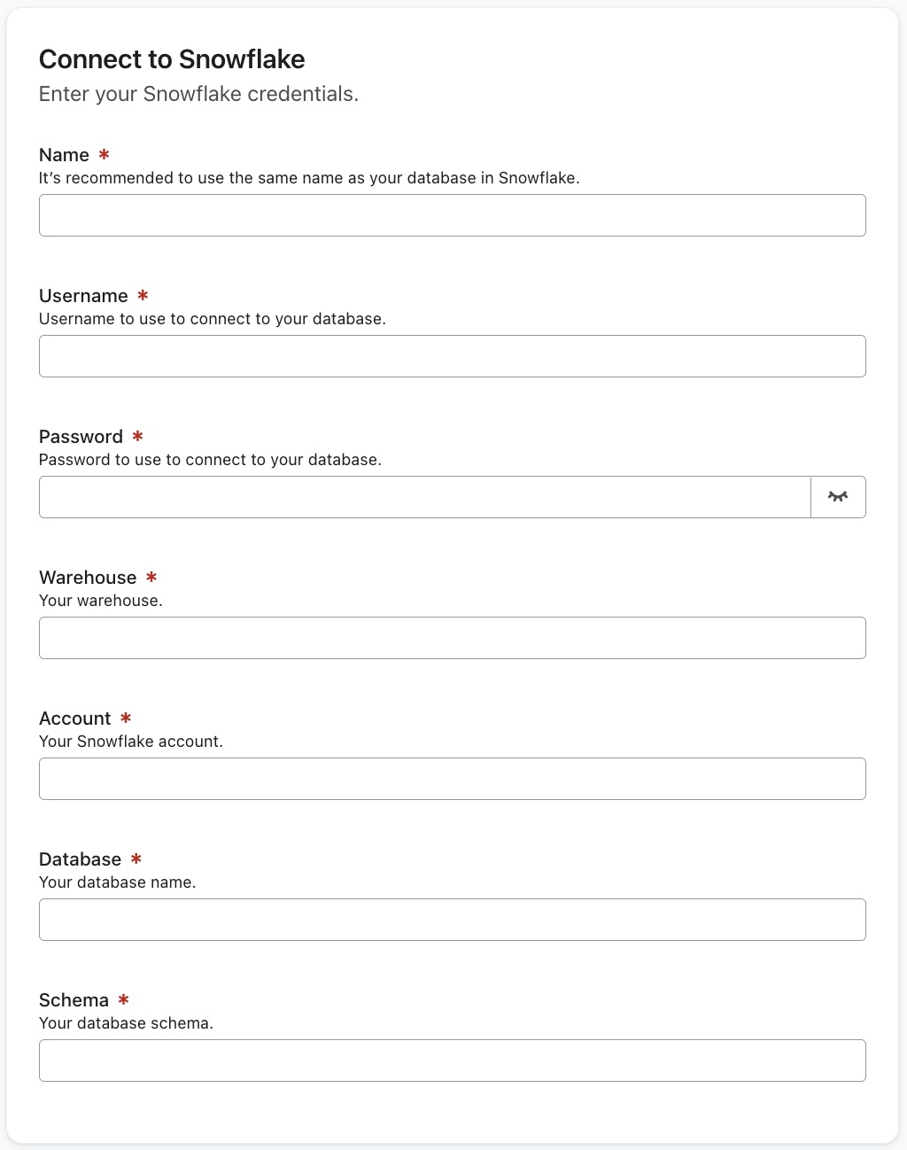 Identifiants Snowflake pour se connecter