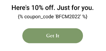 Il tag modello con il nome di un coupon di esempio incollato su un modello di e-mail di esempio.