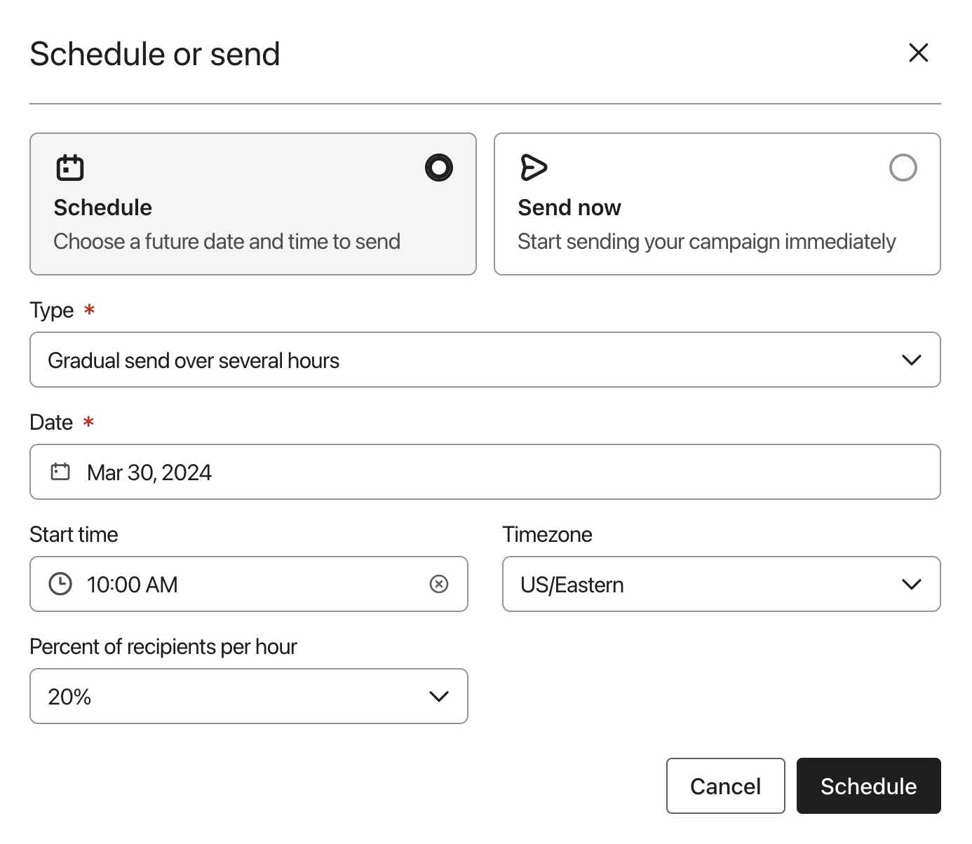 Schedule reengagement campaign