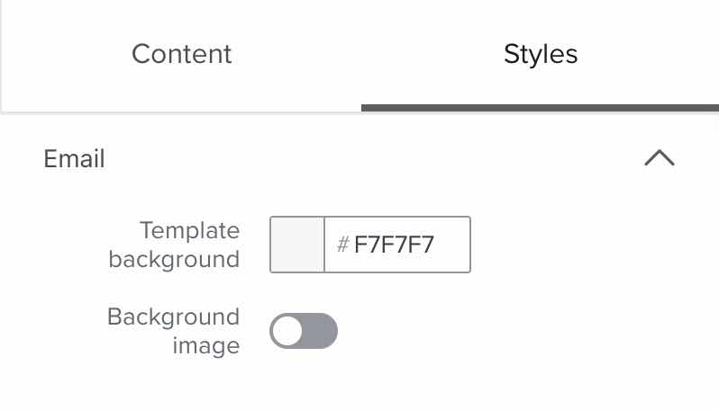 Template background toggle