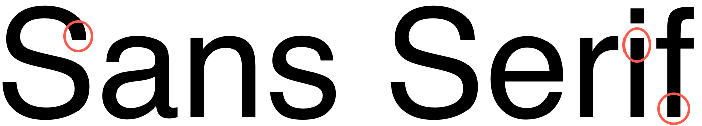 Esempio di font Sans Serif