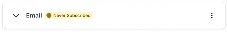 Never subscribed status for email