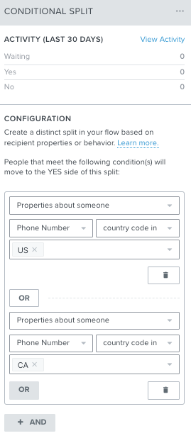 The trigger for the winback flow, showing the flow filter to exclude anyone who recently clicked an SMS