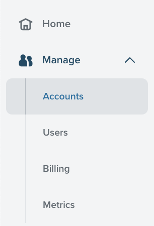 Menu di navigazione per un conto portfolio