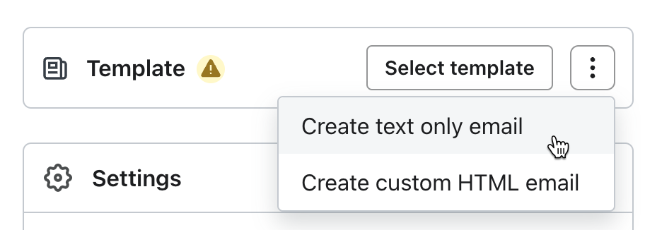 The option to create a text only email