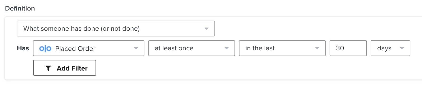 Example segment using Olo metrics.