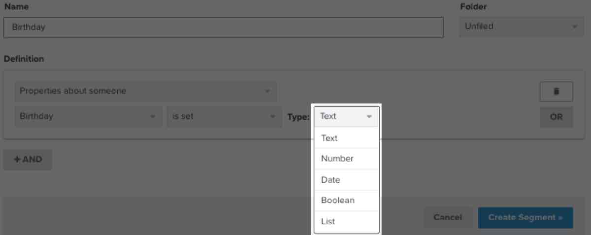 The Klaviyo segment builder