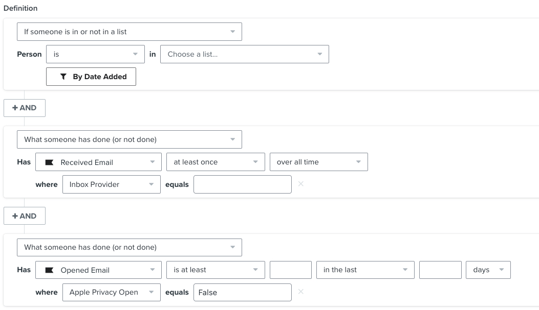 Segment of engaged profiles using low performing inbox provider