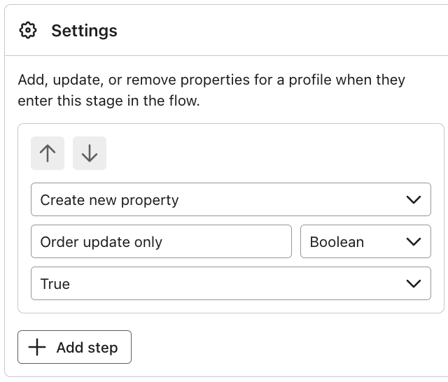 Creating a profile property to track those opted in to only order updates