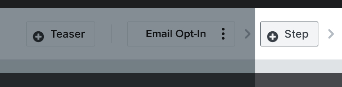 Selecting the Add step button in the menu bar of the sign-up form editor