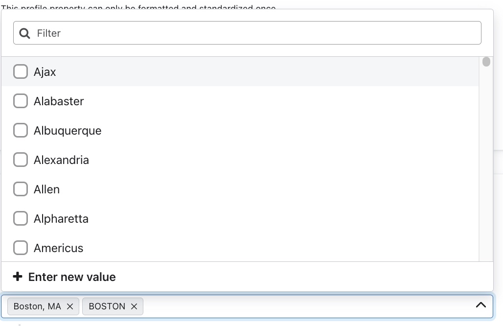 Multiple values set from drop down for standardize condition