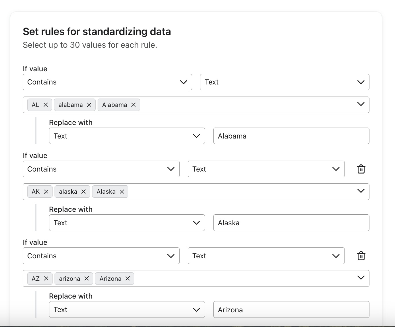 Transformation bulder for standarize states pre-built transformation