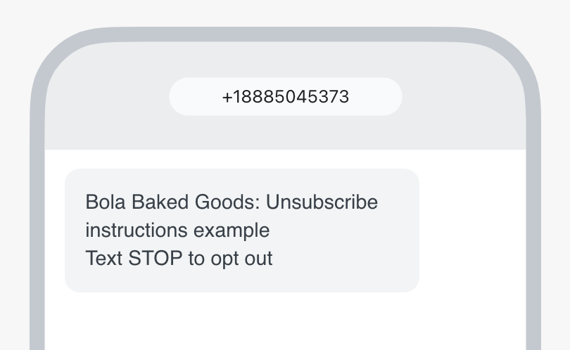 Example of a text with the default unsubscribe instructions