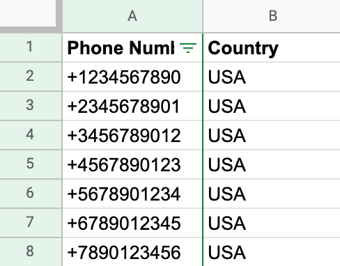 Indicating the country via a column with the country's name