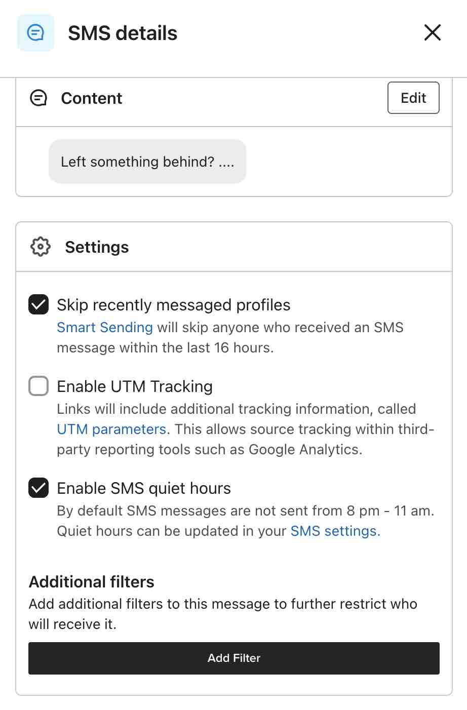 Quiet hours checked for a flow message