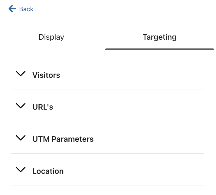 O menu Targeting na guia Targeting & behaviors no editor de formulários, onde o senhor pode editar como um formulário é direcionado.