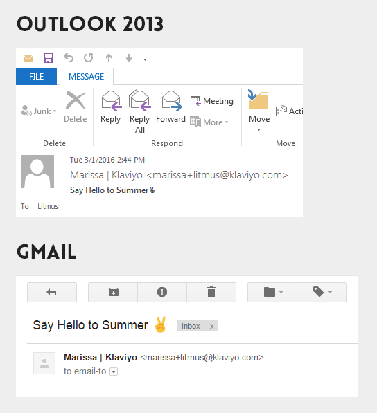 Un emoji del signo de la paz en Outlook y Gmail