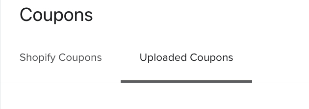 The Uploaded Coupons tab selected on the Coupons page.
