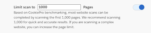 All'interno della pagina Impostazioni di scansione, la possibilità di inserire i numeri delle pagine scansionate nel campo e di attivare l'opzione