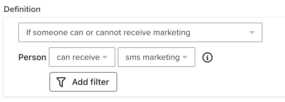 New condition to identify profiles that are consented to SMS