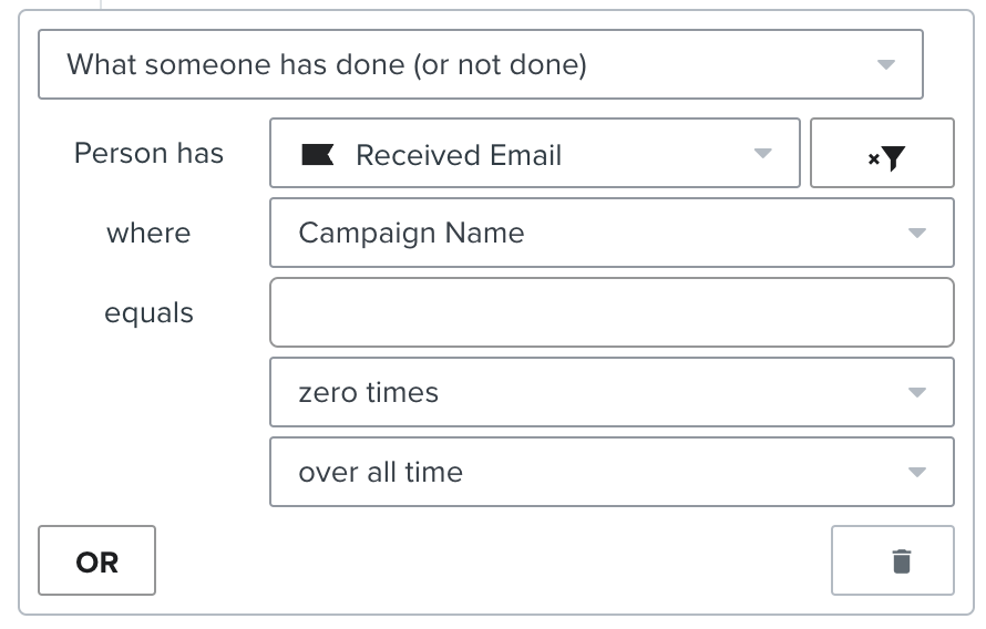 A flow filter to exclude those who have received your review request campaign