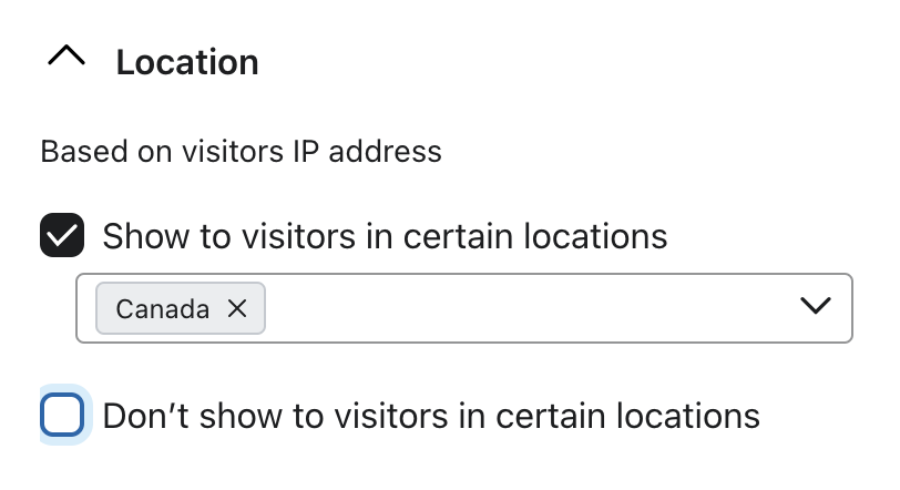 Targeting a form to show only in Canada