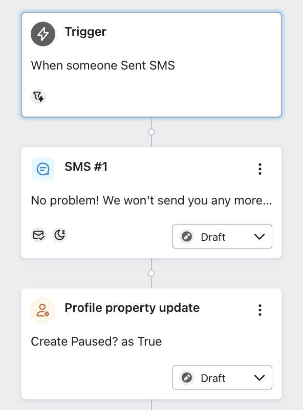 Adding a profile property for someone wanting to pause in the flow