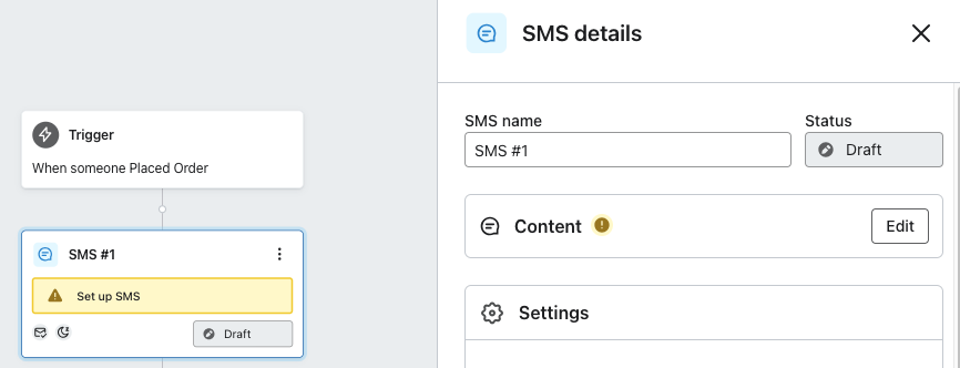 Blank SMS in a flow