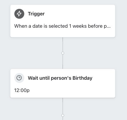 In the flow editor, the trigger will display its configuration