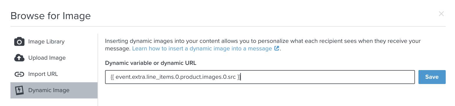 Example of pasting in the dynamic variable in the Add Media modal