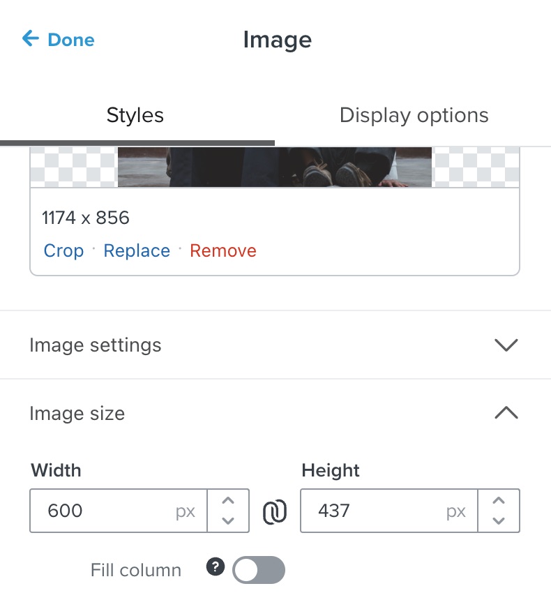 An image width setting