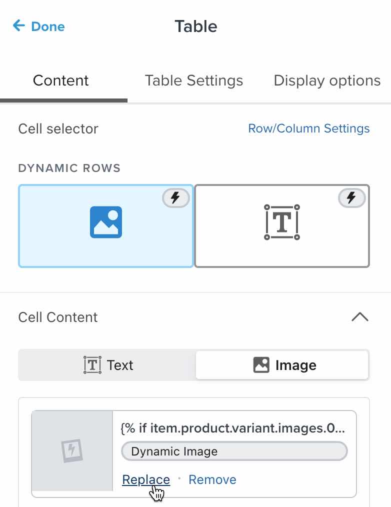 remplacer le bouton de l'image dynamique