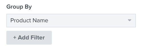 Dans un rapport sur la performance des produits, vous pouvez ajouter un filtre pour regrouper les données par nom de produit.