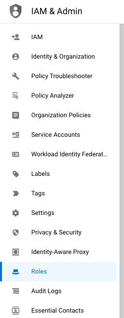 Roles highlighted in the left sidebar